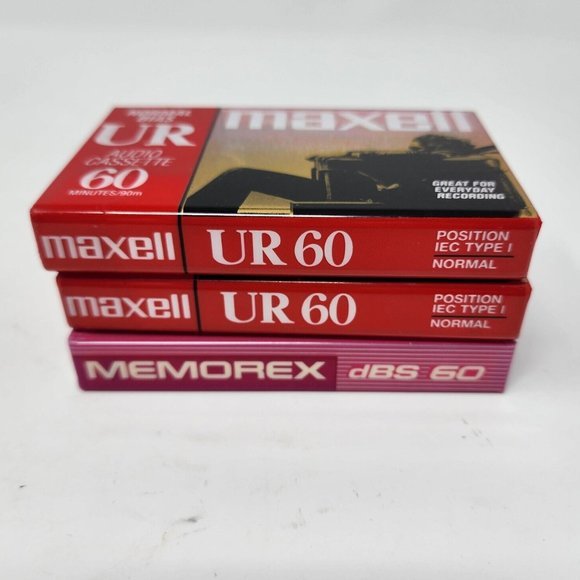 Lot Of Maxell UR 60 Normal Bias Type I 60min Audio Cassette And Memorex DBS 60 - Picture 3 of 4